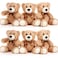 HyDren 6 Pcs Bear Stuffed Animal Soft Bear for Kids Toys Gift Baby Shower DecorationLong PlushLight Brown