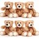 HyDren 6 Pcs Bear Stuffed Animal Soft Bear for Kids Toys Gift Baby Shower DecorationLong PlushLight Brown