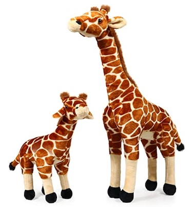 Ice King Bear Mom and Baby Stuffed Animals Set Zoo Wild Animals Giraffe
