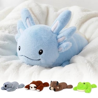 Niuniu Daddy 28 lbs 17 Blue Axolotl Weighted Stuffed Animals for Kids Adults Soft Sensory Comfort Plush Toy for Sleeping Cute Lying Lap Pad Pillow for Huggable Gift