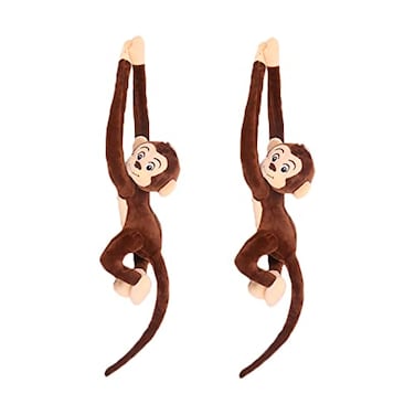 zhidiloveyou 2PCS Hanging Monkey Stuffed Animals Plush Cute Brown Monkey Toy for Kids 276