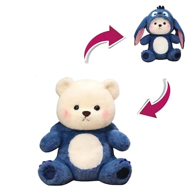 Bilibang Cartoon Plush CrossDressing Teddy Bear Plush Toy Cute Teddy Bear with Removable Blue hat Blue Teddy Bear 11 inch 05 lb