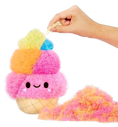 Fluffie Stuffiez Ice Cream Small Collectible Feature Plush Surprise Reveal Unboxing with Huggable ASMR Fidget DIY Fur Pulling Ultra Soft Fluff
