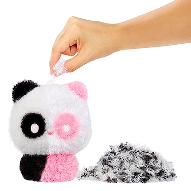 Fluffie Stuffiez Panda Small Collectible Feature Plush Surprise Reveal Unboxing with Huggable ASMR Fidget DIY Fur Pulling Ultra Soft Fluff