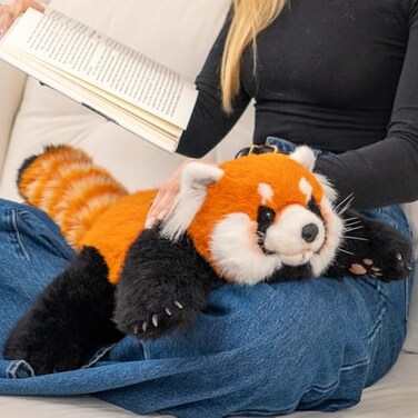 Chongker Cute Red Panda Plush Toy Weighted Stuffed Animals Red Panda Plush Animals Collection Handmade Like Real Large Size Stuffed Animals
