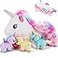 gnomantic Unicorn Stuffed Animals with Babies Inside Mommy Toy for Kids