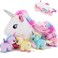 gnomantic Unicorn Stuffed Animals with Babies Inside Mommy Toy for Kids