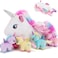 gnomantic Unicorn Stuffed Animals with Babies Inside Mommy Toy for Kids