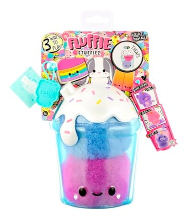 Fluffie Stuffiez Boba Drink Small Collectible Feature Plush Surprise Reveal Unboxing Huggable Tactile Play Fidget DIY Ultra Soft Fluff