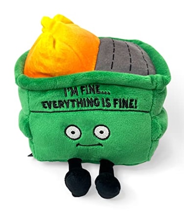 Punchkins Dumpster Fire Plushie Im Fine Everything is Fine Dumpster Fire Plush Emotional Support Plushie Funny Plush Toy for Gifting
