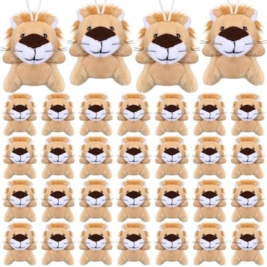 Shappy 50 Pcs Mini Animal Plush Toys Small Stuffed Animals Bulk Cute Tiny Plushies Keychains for Gift Carnival Party Prize Lion