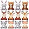 Suilung 12 Pcs Mini Woodland Stuffed Animals Bulk 4 Woodland Cute Animal Plush Toys Bear Rabbit Raccoon Fox Deer for Baby Shower Wedding Birthday Classroom Prizes Graduation Party Favors