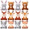 Suilung 12 Pcs Mini Woodland Stuffed Animals Bulk 4 Woodland Cute Animal Plush Toys Bear Rabbit Raccoon Fox Deer for Baby Shower Wedding Birthday Classroom Prizes Graduation Party Favors