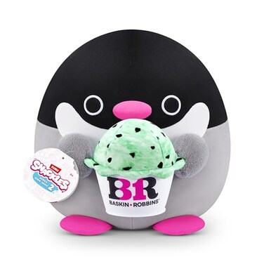Snackles Series 2 Penguin BaskinRobbin 8 Inch Plush by ZURU Ultra Soft Plush Collectible Plush with Real Licensed Brands Stuffed Animal Giftable