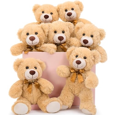 MaoGoLan 7Pcs Bulk Teddy Bears Stuffed Animals Baby Shower Soft Small Stuffed Bears in Bulk 135 Cuddly Mini Teddy Bears CenterpieceWeddingPartyEngagement