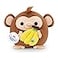Snackles Series 2 Monkey Dole 16 Inch Plush by ZURU Ultra Soft Plush Collectible Plush with Real Licensed Brands Stuffed Animal Giftable