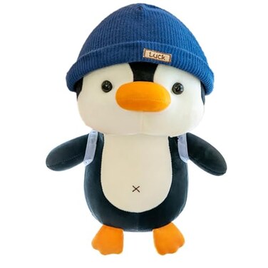 BSVOME 9 inches Penguin Stuffed Animals Soft Plush Cute Travel with Hat Backpack Doll for Boys Girls