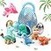 Zhanmai 11 Pcs Easter Dinosaur Stuffed Animal Small Dino Plush Toy and Egg Bag Set Cute Stuffed Dinosaur Animals Plush Toys Soft Stuff Animals for Birthday Dino Themed PartySequin
