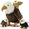 BENINY 4Pcs Bald Eagle Stuffed Animal 18 Inch Mommy Eagle Plush with 3 Baby Chicks Stuffed Bald Eagle Plushie Toy Gifts for Kids