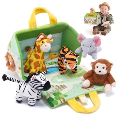 OUOZZZ Mini Zoo Stuffed Animals Set for 1 2 3 Year Old 98