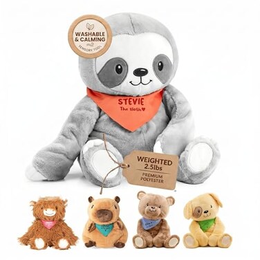 Lilly's Love Lillys Love Weighted Stuffed Animals for Kids 25lb Calming Sloth Plush for Anxiety ADHD Sensory Machine Washable Weighted Stuffed Animal wRemovable Insert Stevie The Sloth