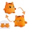 TeeTurtle Plushmates Cat Orange Tabby Happy Angry The Reversible Plush That Hold Hands 45 inch