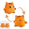 TeeTurtle Plushmates Cat Orange Tabby Happy Angry The Reversible Plush That Hold Hands 45 inch