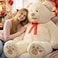 HollyHOME 5ft Giant Teddy Bear Stuffed Animal Huge Teddy Bear Plush with Big Footprints Valentines Gift 5 Feet Beige