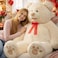 HollyHOME 5ft Giant Teddy Bear Stuffed Animal Huge Teddy Bear Plush with Big Footprints Valentines Gift 5 Feet Beige