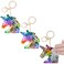 The Dreidel Company Rainbow Silver Unicorn Keychains Flip Sequin Plush 3Pack