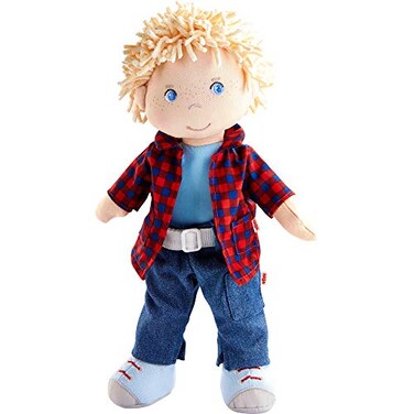 HABA Nick 12 Soft Doll Baby Boy Doll with Blonde Hair and Blue Eyes Machine Washable Perfect Plush Toy for 18 Months Up