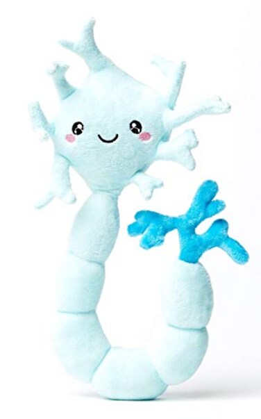 nerdbugs Neuron Plush Funny Brain Cell Toy Neuroscience Psychology Gift Mental Health Support Neurology Decor Brain Surgery Recovery Gift for Med Students Adults Teens