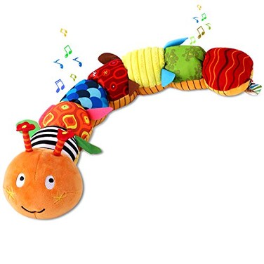 ZUCOOP Musical Worm Soft Model 6 Different Sensory Crinkle and Rattle Stuffed Caterpillar Model