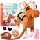 Marsjoy Walking Pony Toy Musical Singing Dancing Plush Interactive Pony Walk Along Horse with Leash Plush Stuffed Animal Shaking Head Buttocks Toy for Boy Girl Kid Ages 3 H 1181