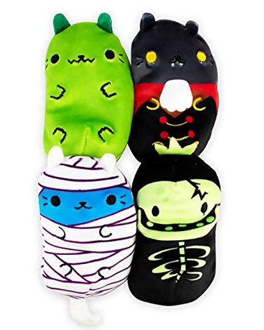 Cats vs Pickles Scary Collection 2 Catzilla Count Catula Coder Cat Skully 4Pack 4 Cute Cuddly Collectible Bean Plush Toy are You Team Cat or Team Pickle Collect Them All