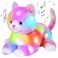 Glow Guards 13 Musical Light up Rainbow Cat Stuffed AnimalRainbow Kitty Soft Stuffed AnimalSinging Glowing Cat Plush Toy Bed Night Light Birthday Gift for Toddler Kids