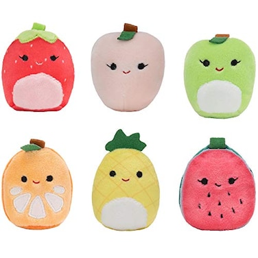 Squishville by Squishmallows Mini Plush Fruit Squad Six 2 Soft Minimallow Plush Irresistibly Colorful Fruits Mini Peach Pineapple and Watermelon