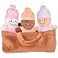 Cre8tive Minds Creative Minds Basket of Babies with 3 Super Soft 9 Plush Doll Toys for Babies and Kids Plush Multicultural Sensory Babies Toy Set with Basket Orange Purple Pink