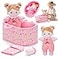 OUOZZZ Baby Doll Accessories with Soft Doll Bassinet Blanket and Bottle Interactive Pretend Playset for Social Emotional Learning Toy for 2 Year Old Girls