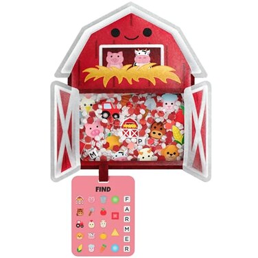 Vango BIZYBOO The Original Seek Find Plush Hidden Object Search Problem Solving Educational Matching Game for Kids 2 and Up Ol Red