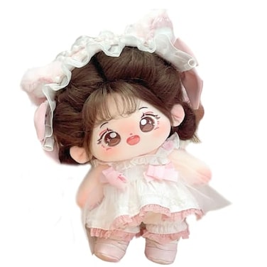 CALEMBOU Plush Doll 20cm Soft Cute Cotton Anime Kawaii DressUp Doll with Skeleton Clothes Chacha