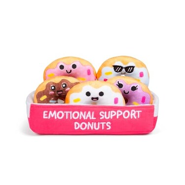 WHAT DO YOU MEME Emotional Support Donuts by Relatable Cuddly Stuffed Animals and Toys Squishy Toys and Plushies Great Ideas for Loved Ones of All Ages Includes 5 Plushies with Carrying Basket