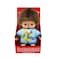 Sekiguchi 203840 Original Bebichhichi Boy Plush Toy with Light Blue Romper Approx 14 cm Large Cuddly Toy Made of Brown Plush