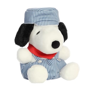 Aurora Adorable Peanuts Palm Pals Train Engineer Snoopy Stuffed Animal Officially Licensed Toys for All Snoopy Fans Nostalgic Gift for Adults and Birthday Celebrations Blue 6 Inches