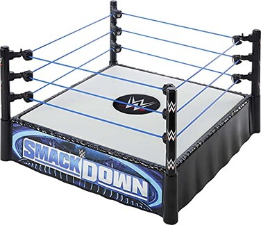 WWE Superstar Ring 14in with SpringLoaded Mat Real Flex Ropes for Action Figures Gift for Ages 6 Years Old Up