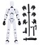 Schythely Titan T13 Action Figures Set Assembly Required Robot Action Figure Fidget Toys for Nova N13 Anime Figures with 3D Lucky Dummy 13 Robot Figures Multi Movable Joints Gifts White