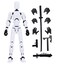 Schythely Titan T13 Action Figures Set Assembly Required Robot Action Figure Fidget Toys for Nova N13 Anime Figures with 3D Lucky Dummy 13 Robot Figures Multi Movable Joints Gifts White