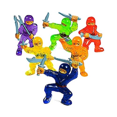 Fun Express Vinyl Ninja Warrior Toys 48 Pieces Party Favors Classroom Counters Carnival Prizes