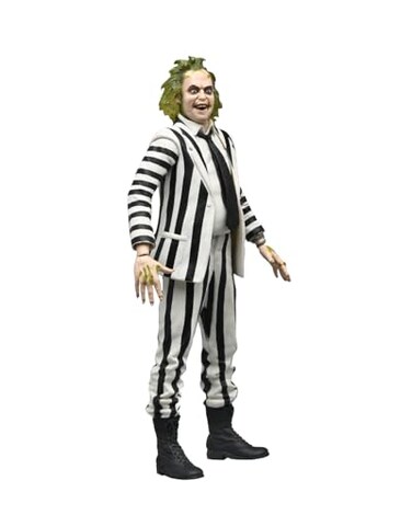 NECA Beetlejuice 1988 7 Scale Action Figure Black and White Striped Suit Beetlejuice in Blister Packaging