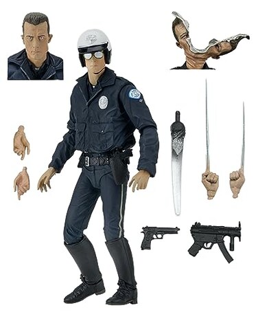 NECA Ultimate T1000 Motorcycle Cop Terminator Scale Action Figure 7